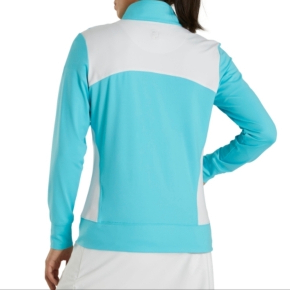 Foot Joy Womens S Golf Jacket Zip Up Track Style Aqua - Picture 3 of 12